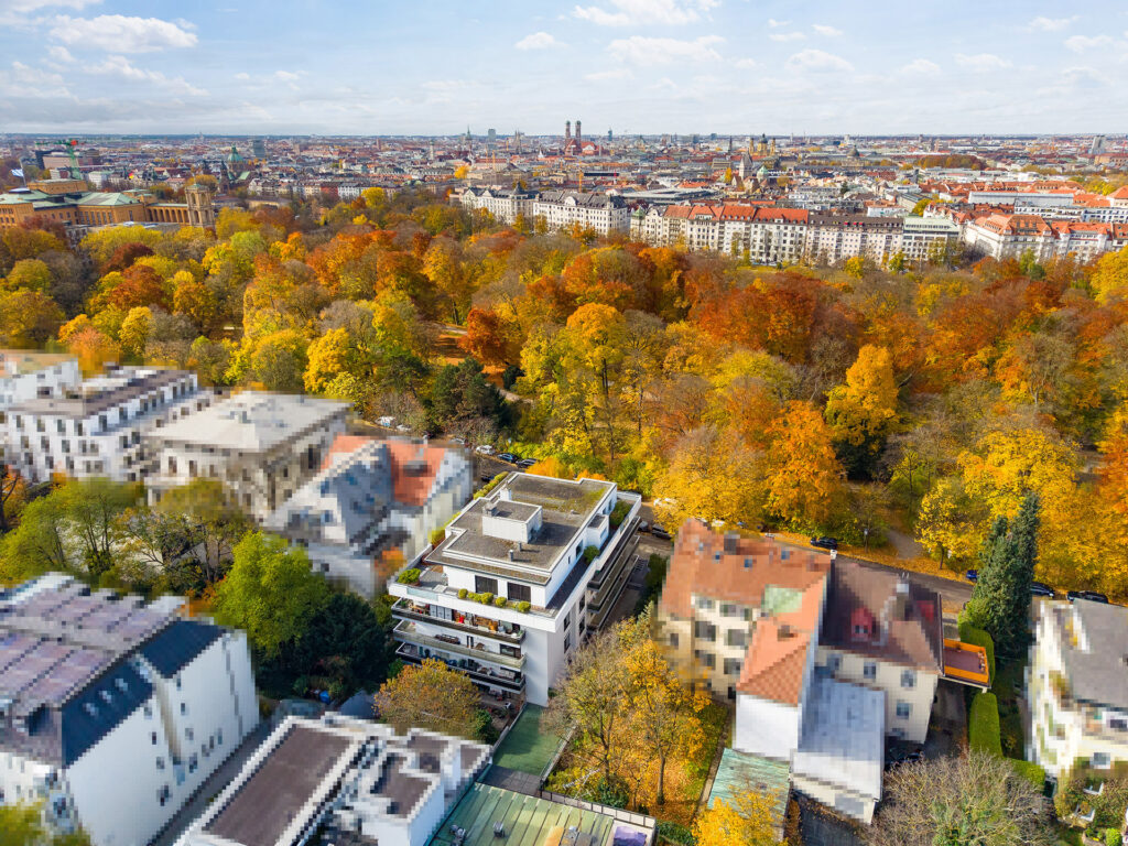 Blick über Haidhausen im Herbst