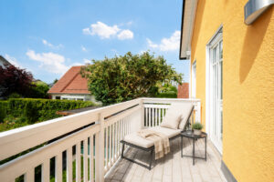 West-Balkon mit Gartenblick
