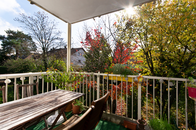 Balkon mit Blick ins Grüne