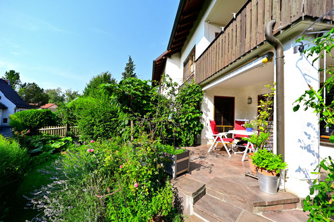 sonnige Terrasse
