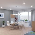 Visualisierung Küche mit Essbereich